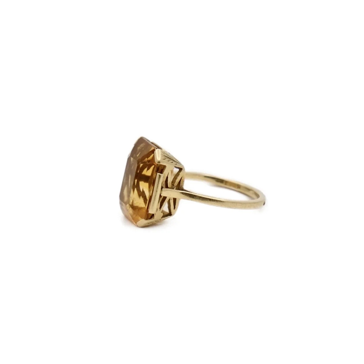 Bague citrine en or jaune - Image 4