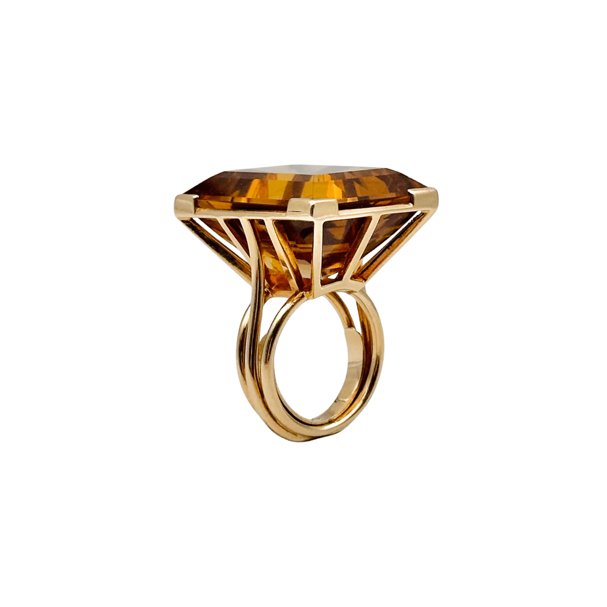 Cocktail ring in yellow gold and citrine - Image 9