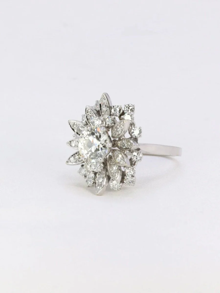 3.98 carat old cut diamond cocktail ring - Image 4