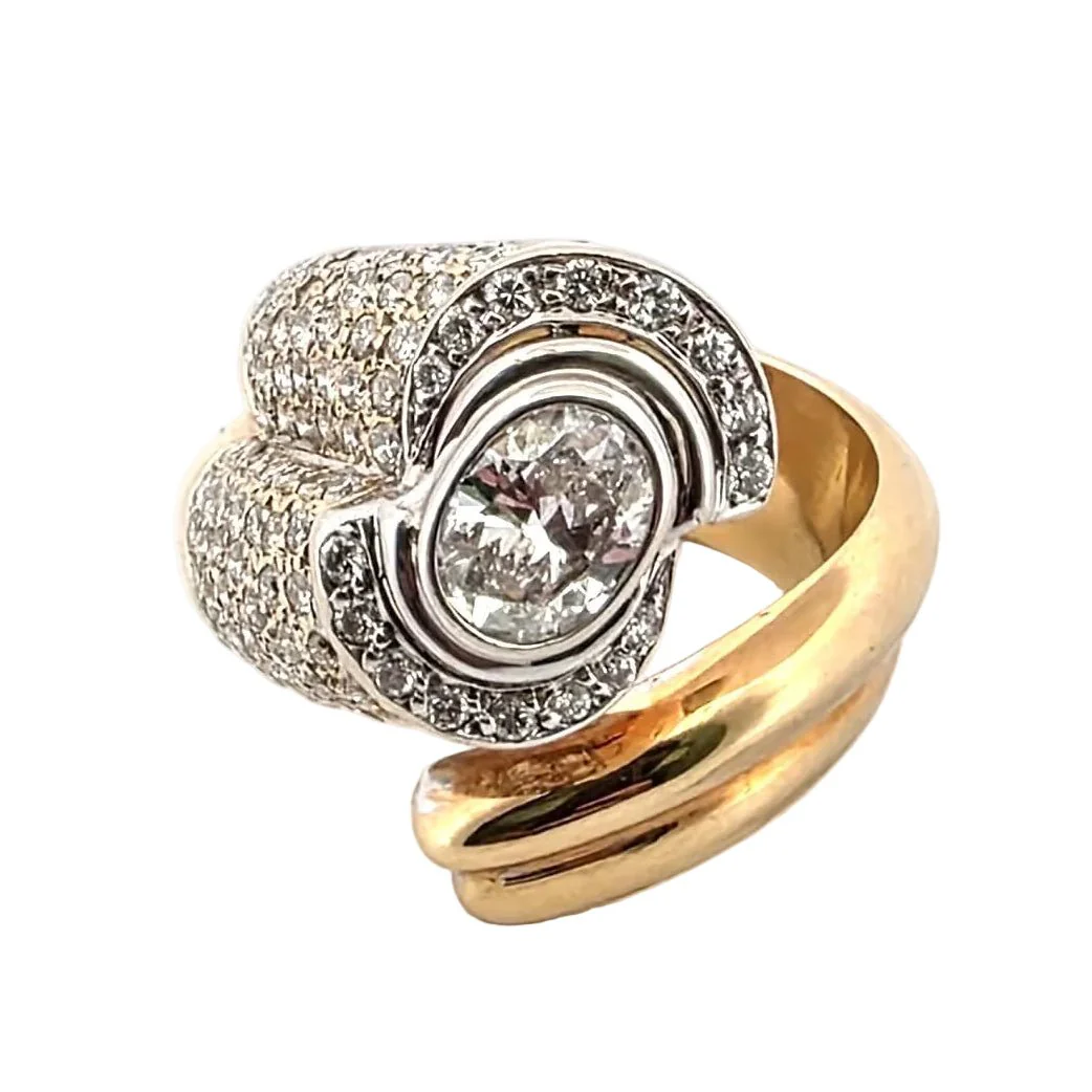 Cocktail Ring in White gold, Yellow gold, and Diamonds