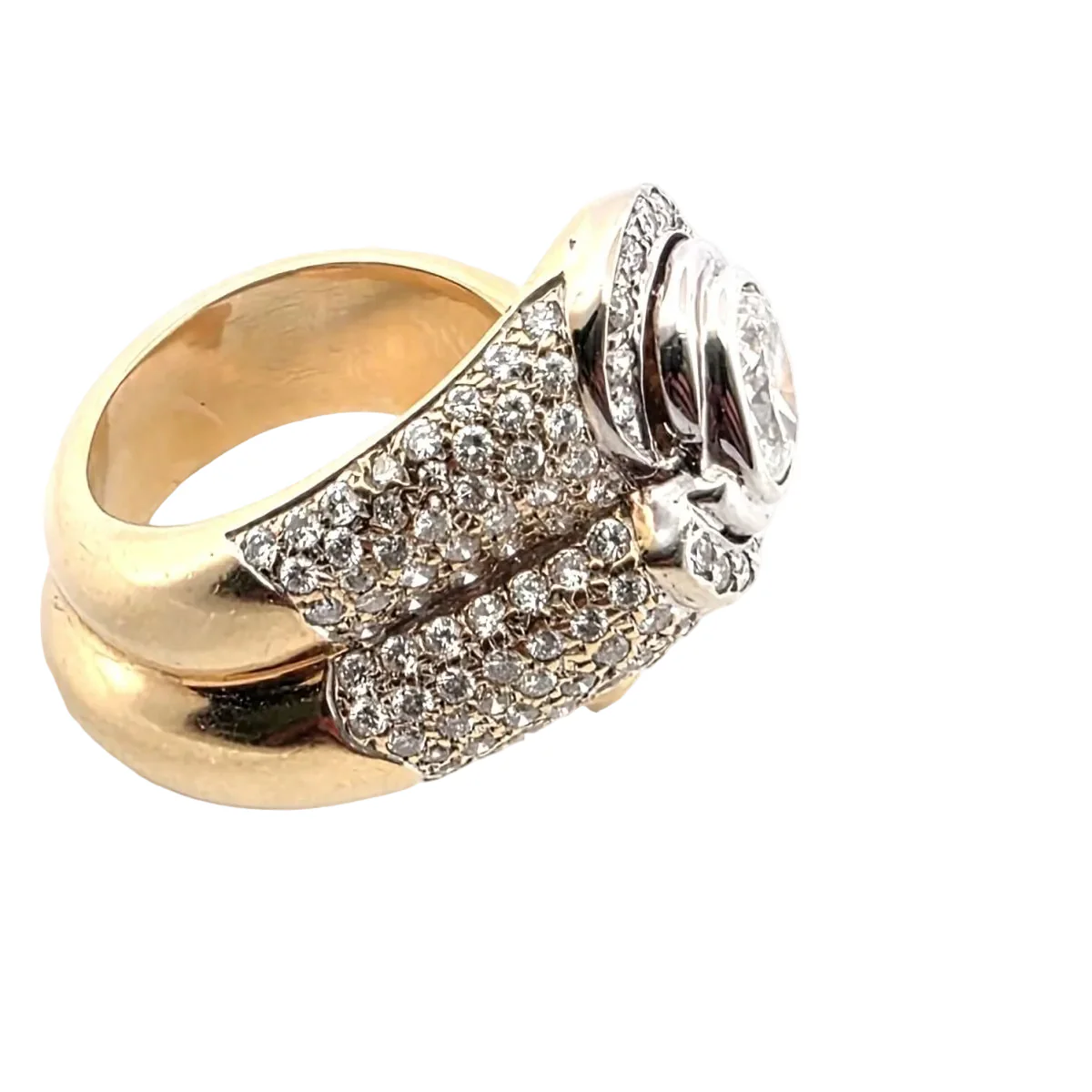 Cocktail Ring in White gold, Yellow gold, and Diamonds - Image 6