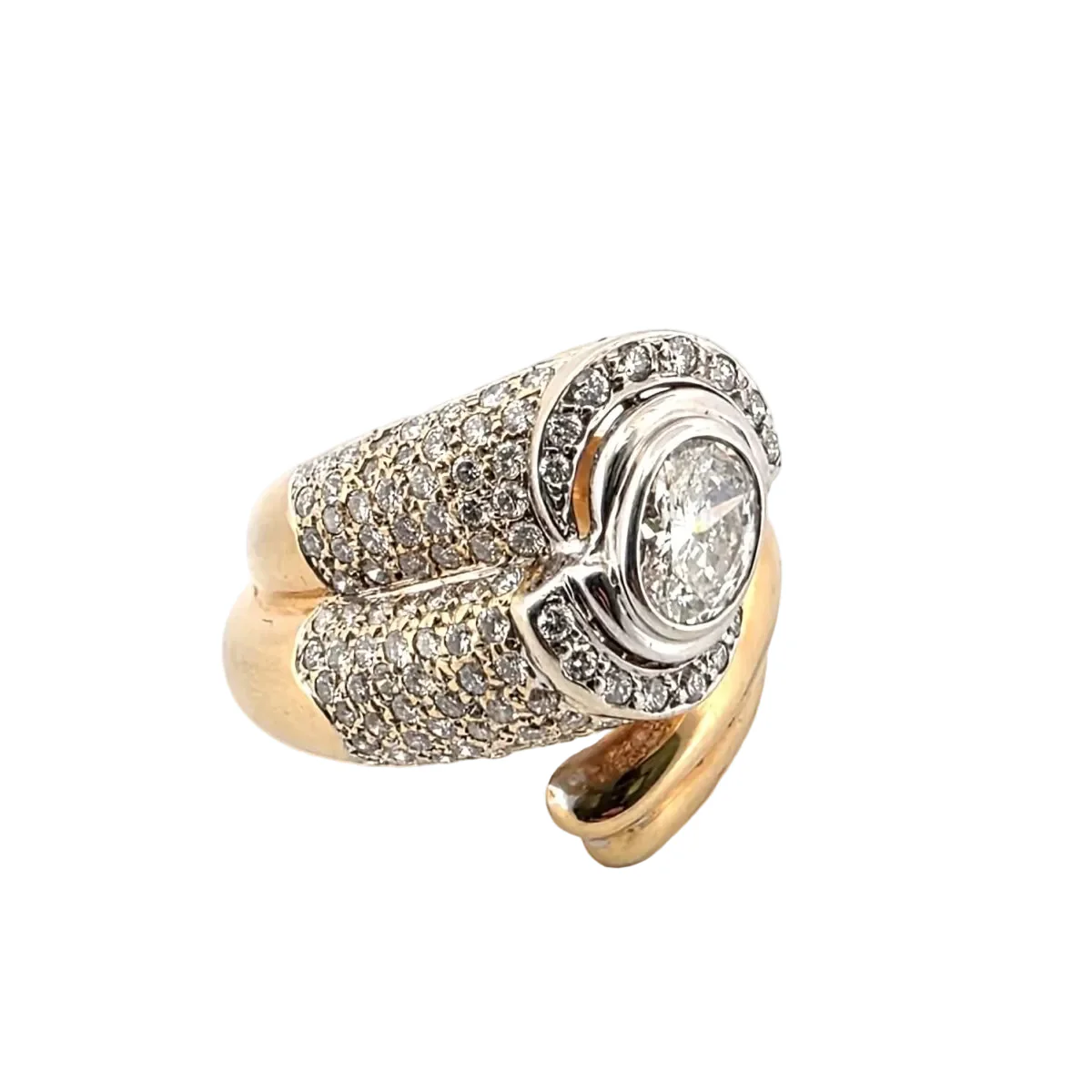 Cocktail Ring in White gold, Yellow gold, and Diamonds - Image 7