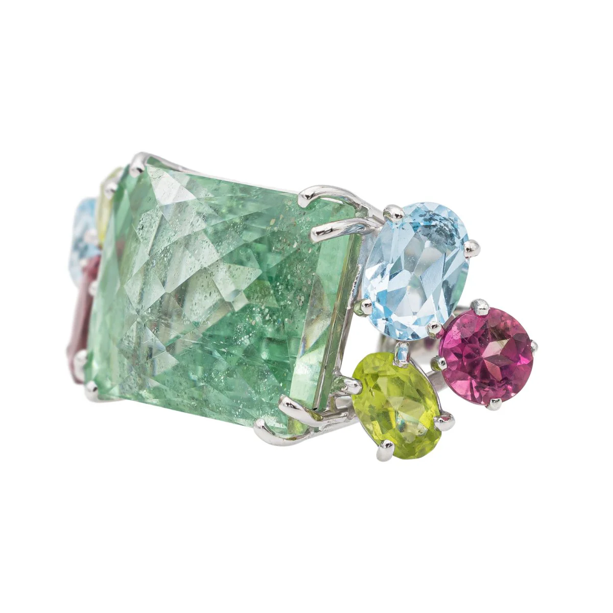 Beryl and white gold Cocktail ring - Image 3