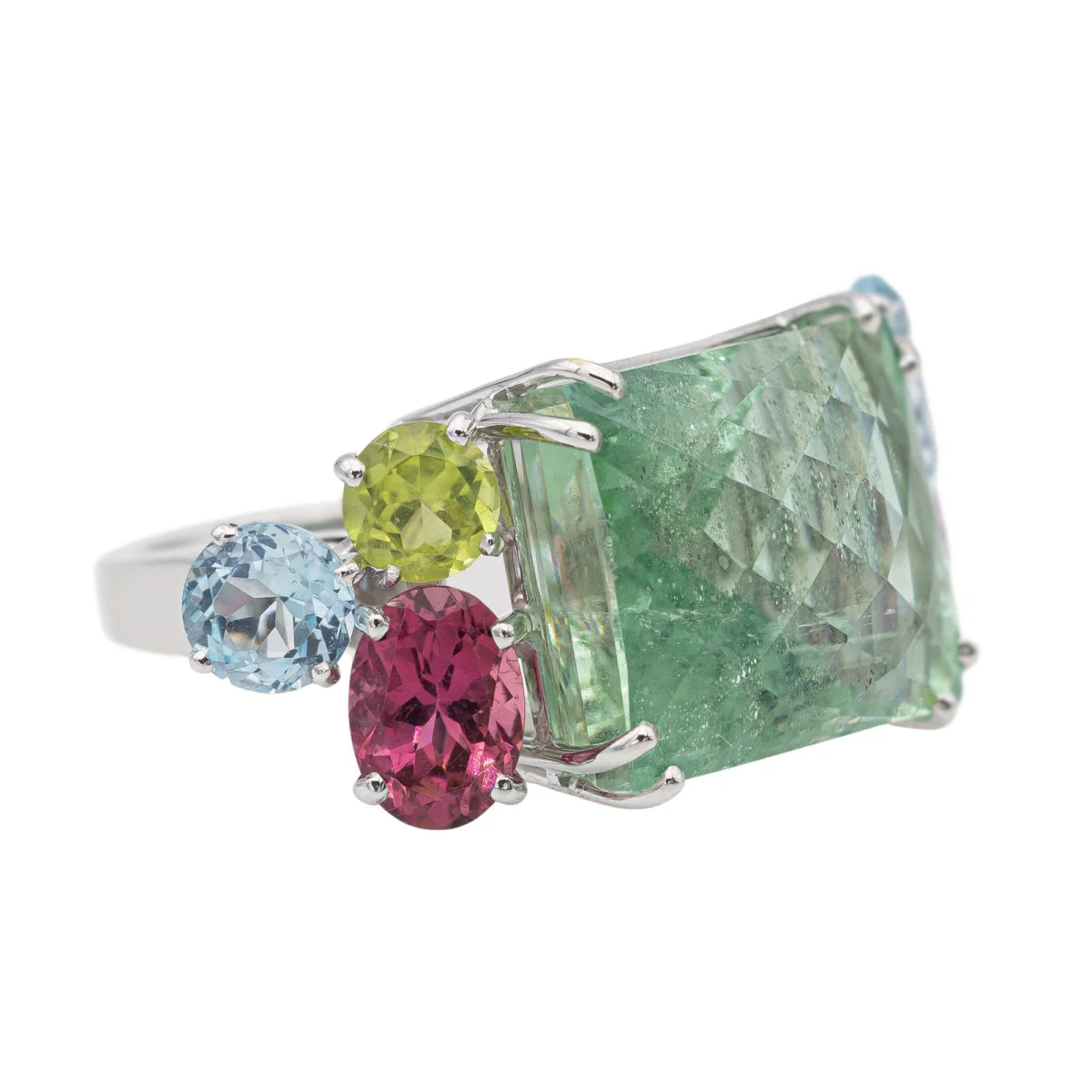 Beryl and white gold Cocktail ring - Image 7