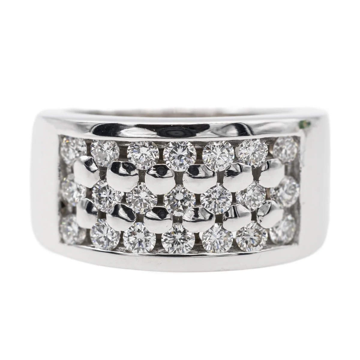 Band ring in white gold and diamond