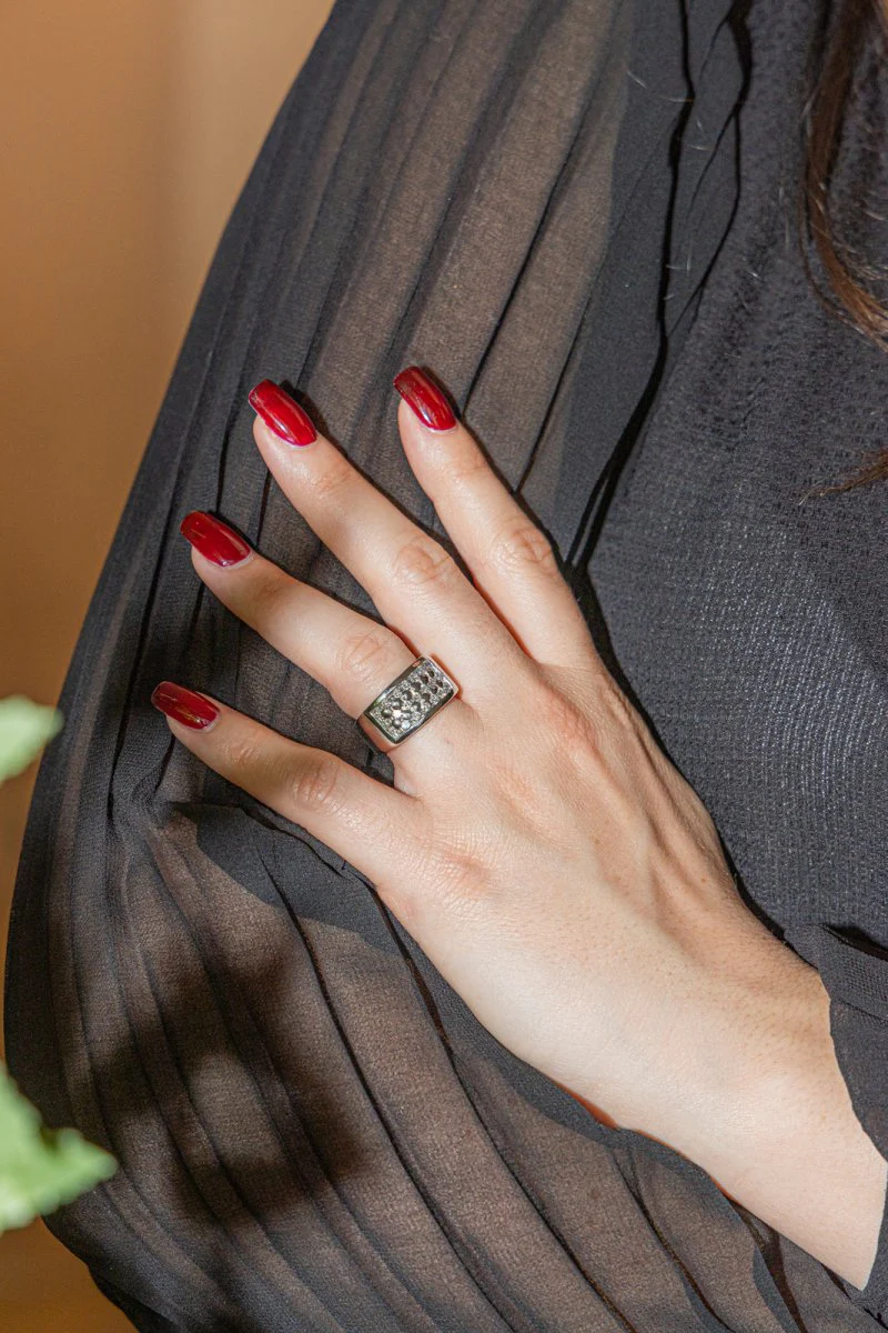 Band ring in white gold and diamond - Image 2