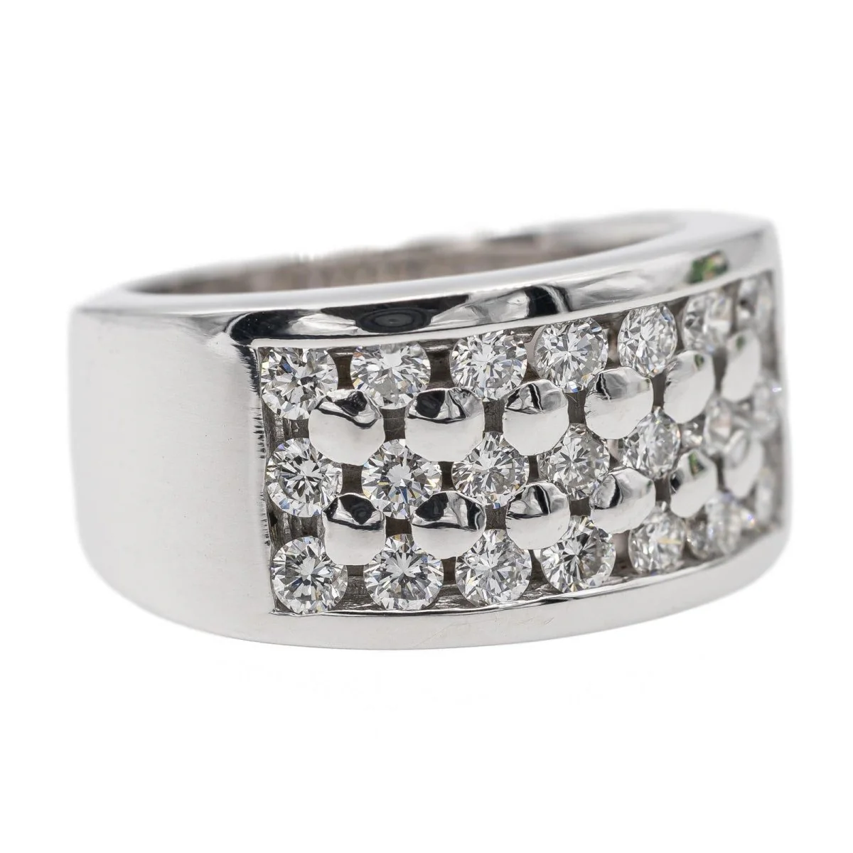 Band ring in white gold and diamond - Image 7