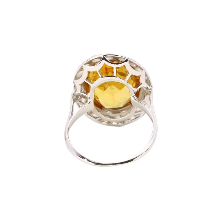 Cocktail ring in white gold, citrine and diamonds - Image 5