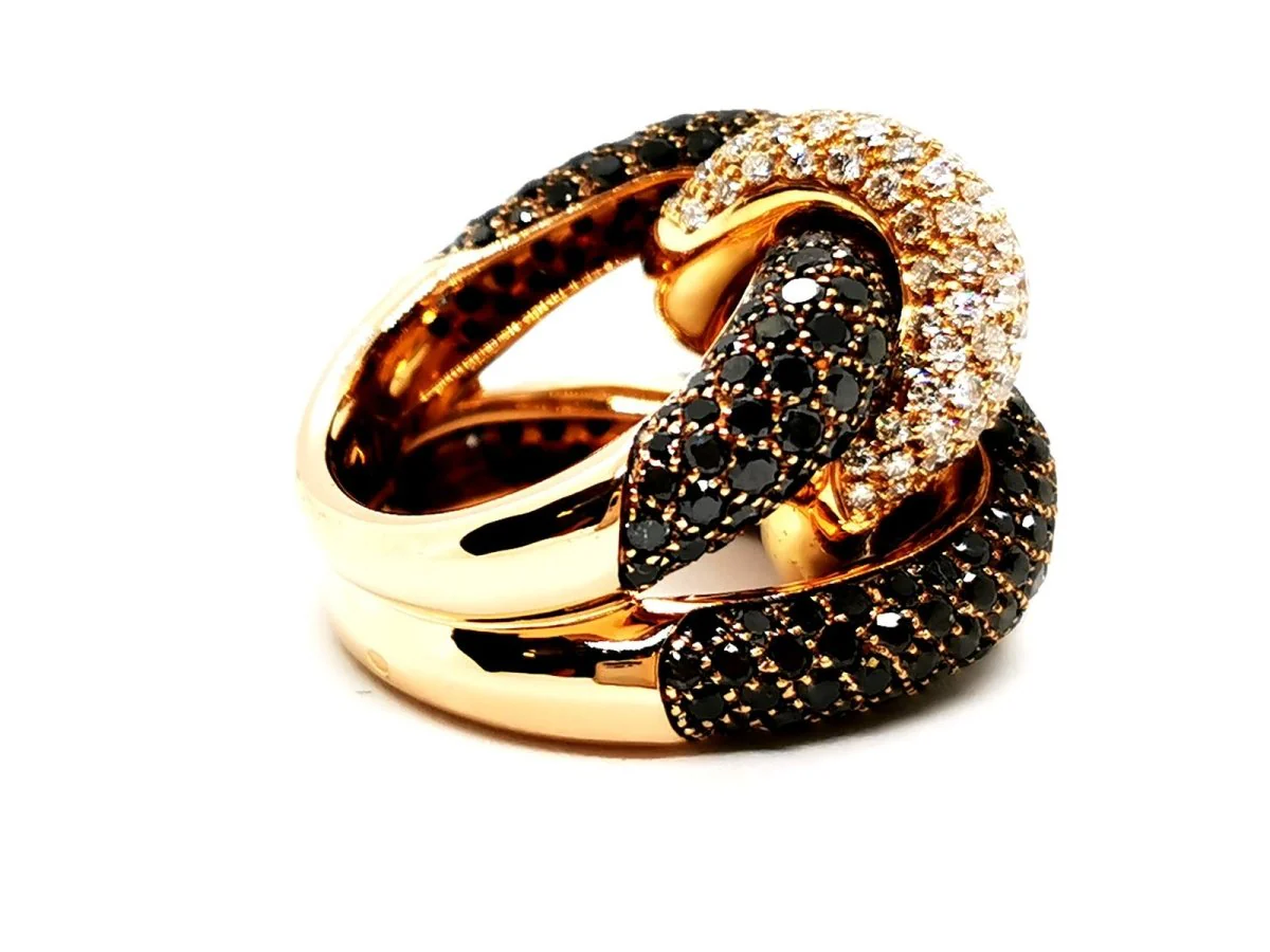 Cocktail Ring Yellow Gold Diamond - Image 10