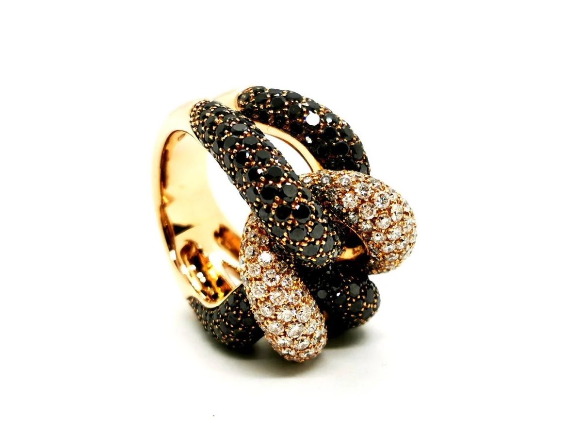 Cocktail Ring Yellow Gold Diamond - Image 12