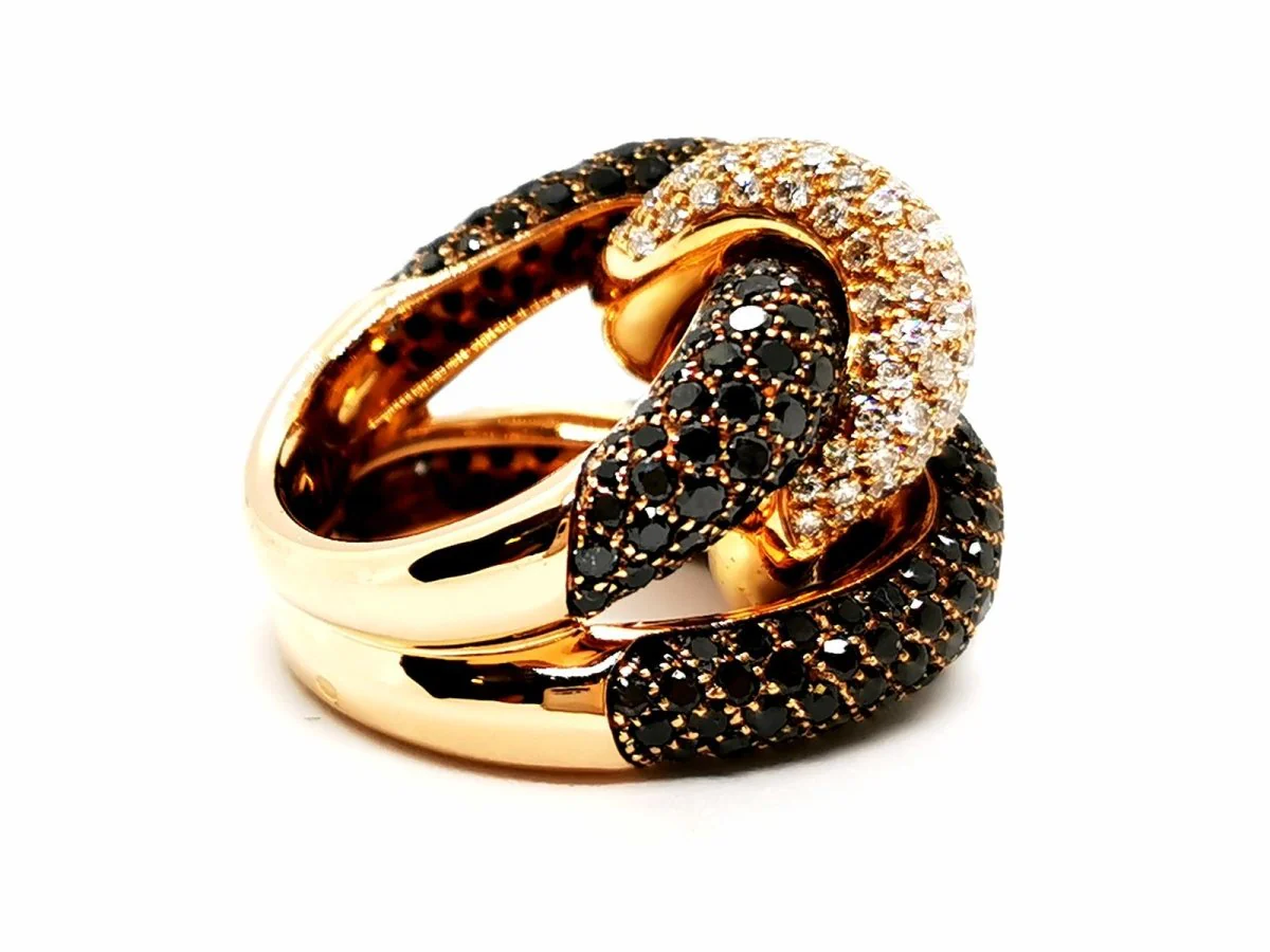 Cocktail Ring Yellow Gold Diamond - Image 3