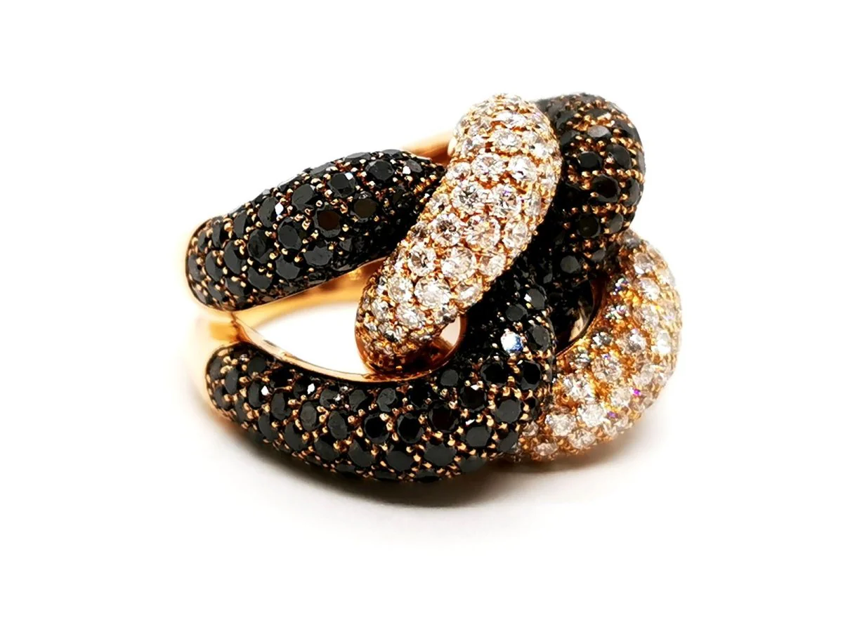Cocktail Ring Yellow Gold Diamond - Image 4