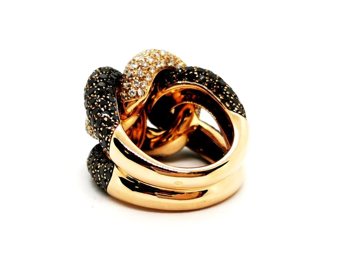 Cocktail Ring Yellow Gold Diamond - Image 6