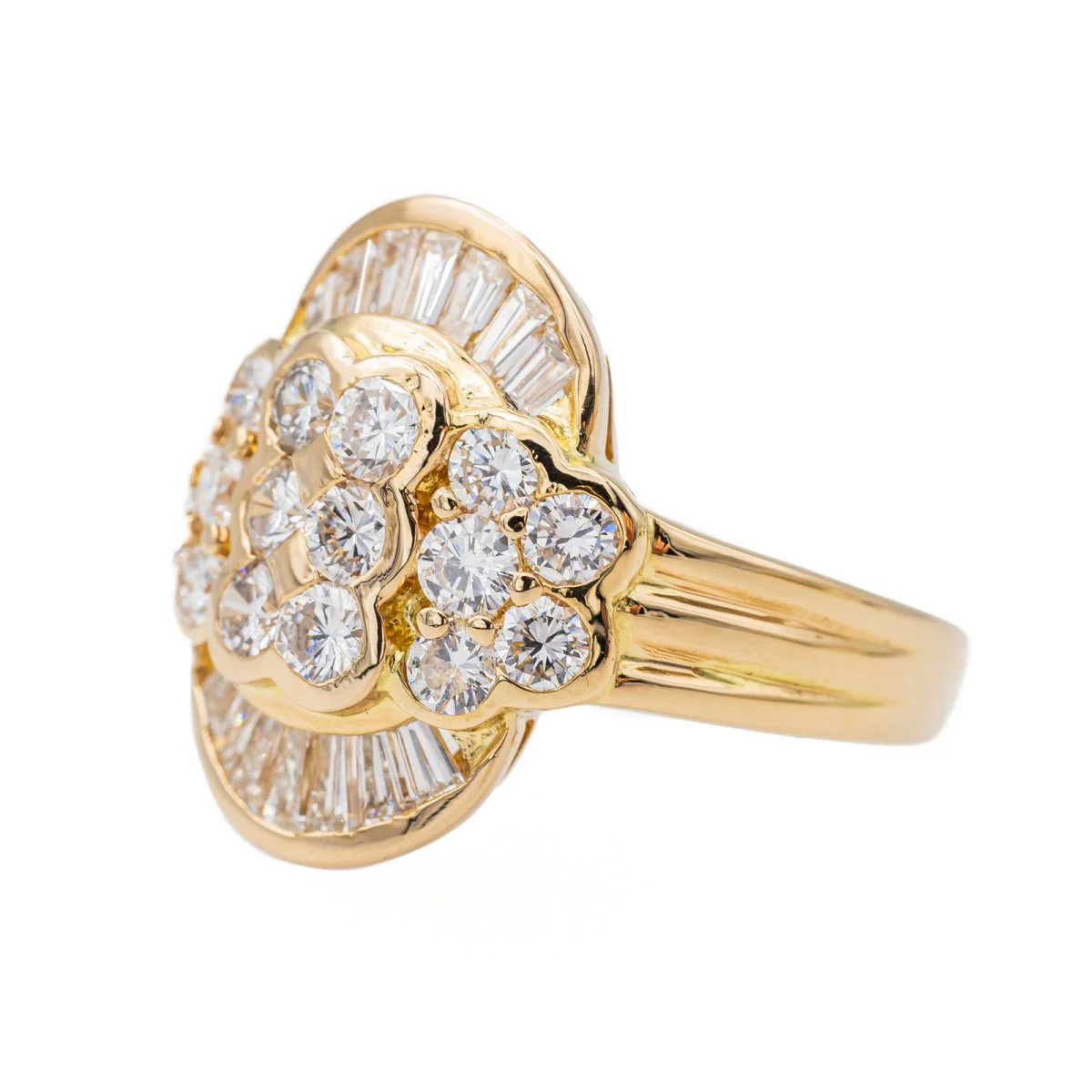 Cocktail ring in yellow gold and diamond - Image 3