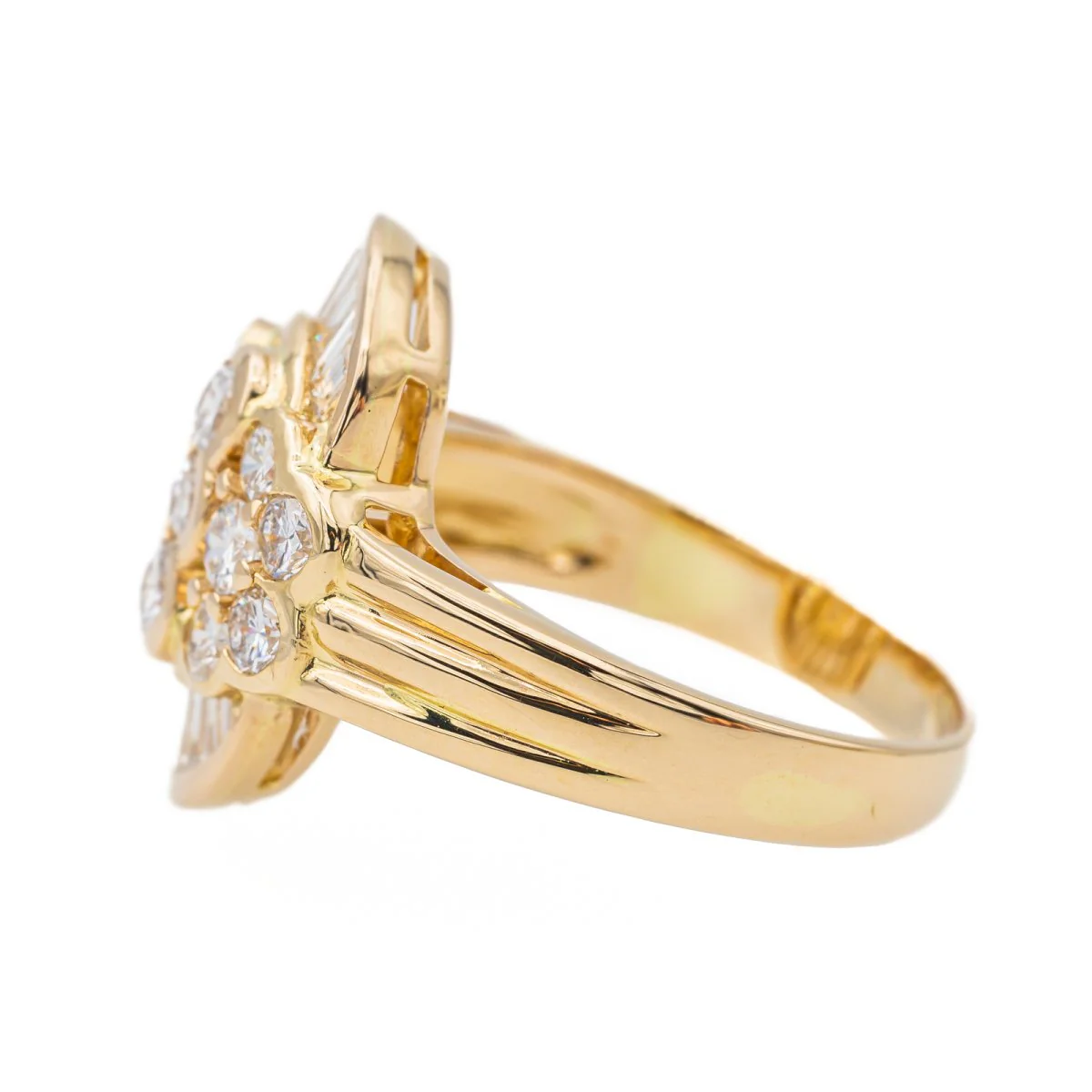 Cocktail ring in yellow gold and diamond - Image 4