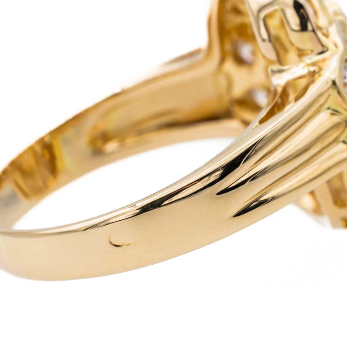 Cocktail ring in yellow gold and diamond - Image 6