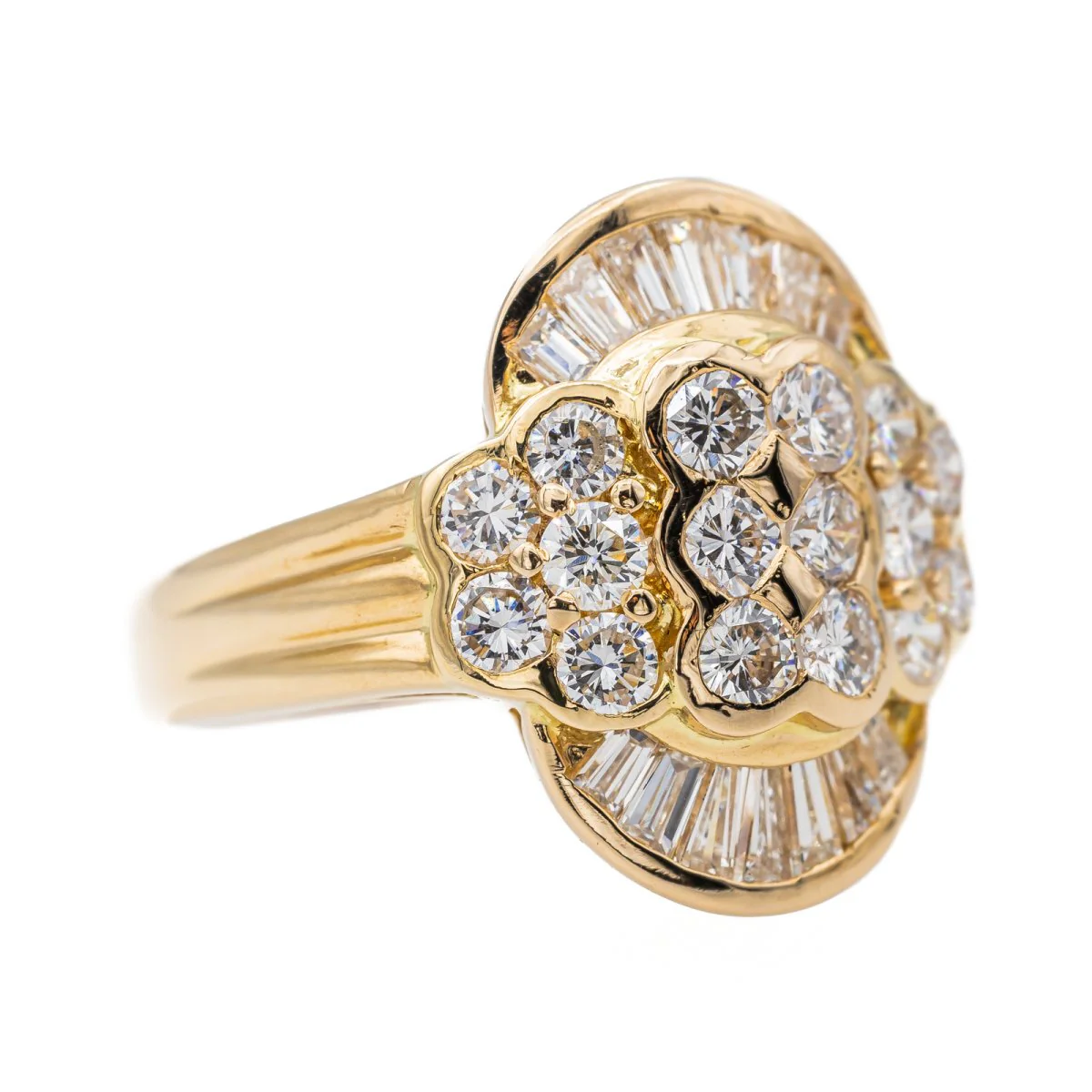 Cocktail ring in yellow gold and diamond - Image 7