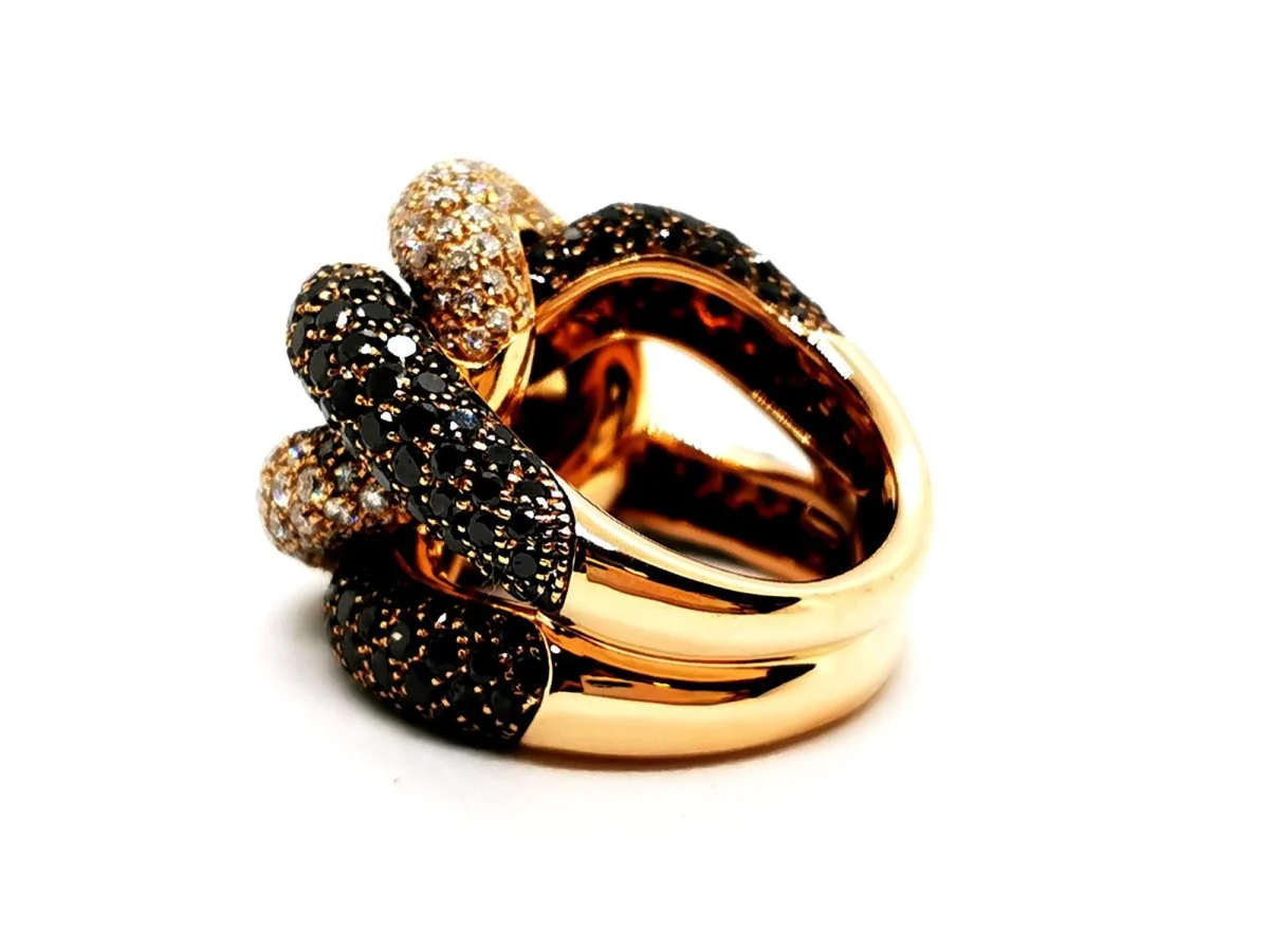 Cocktail Ring Yellow Gold Diamond - Image 8