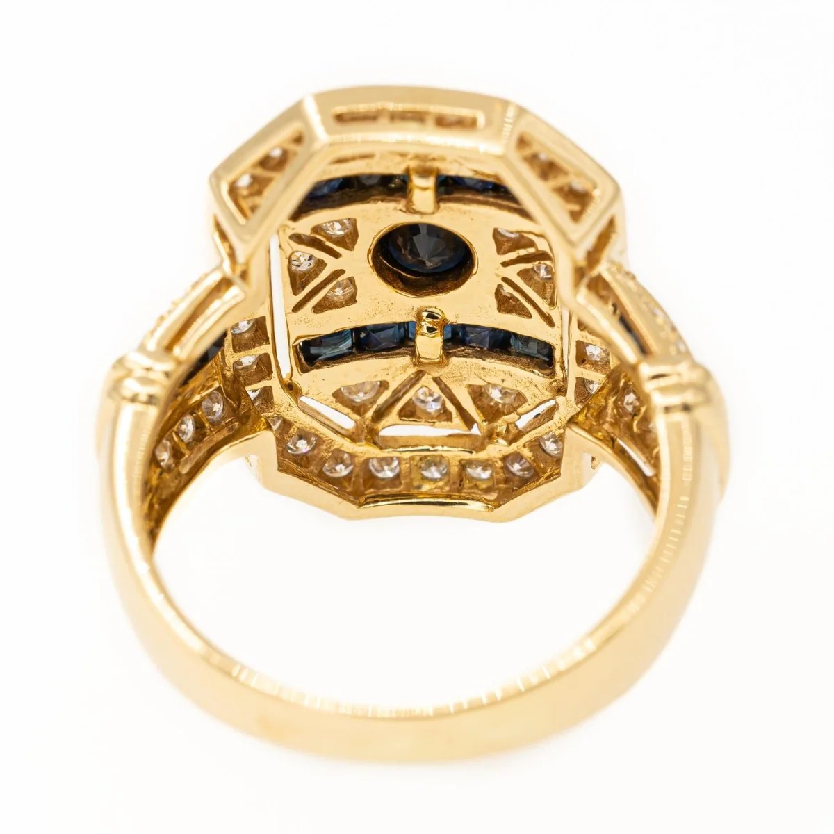 Cocktail ring in yellow gold and sapphire - Image 5