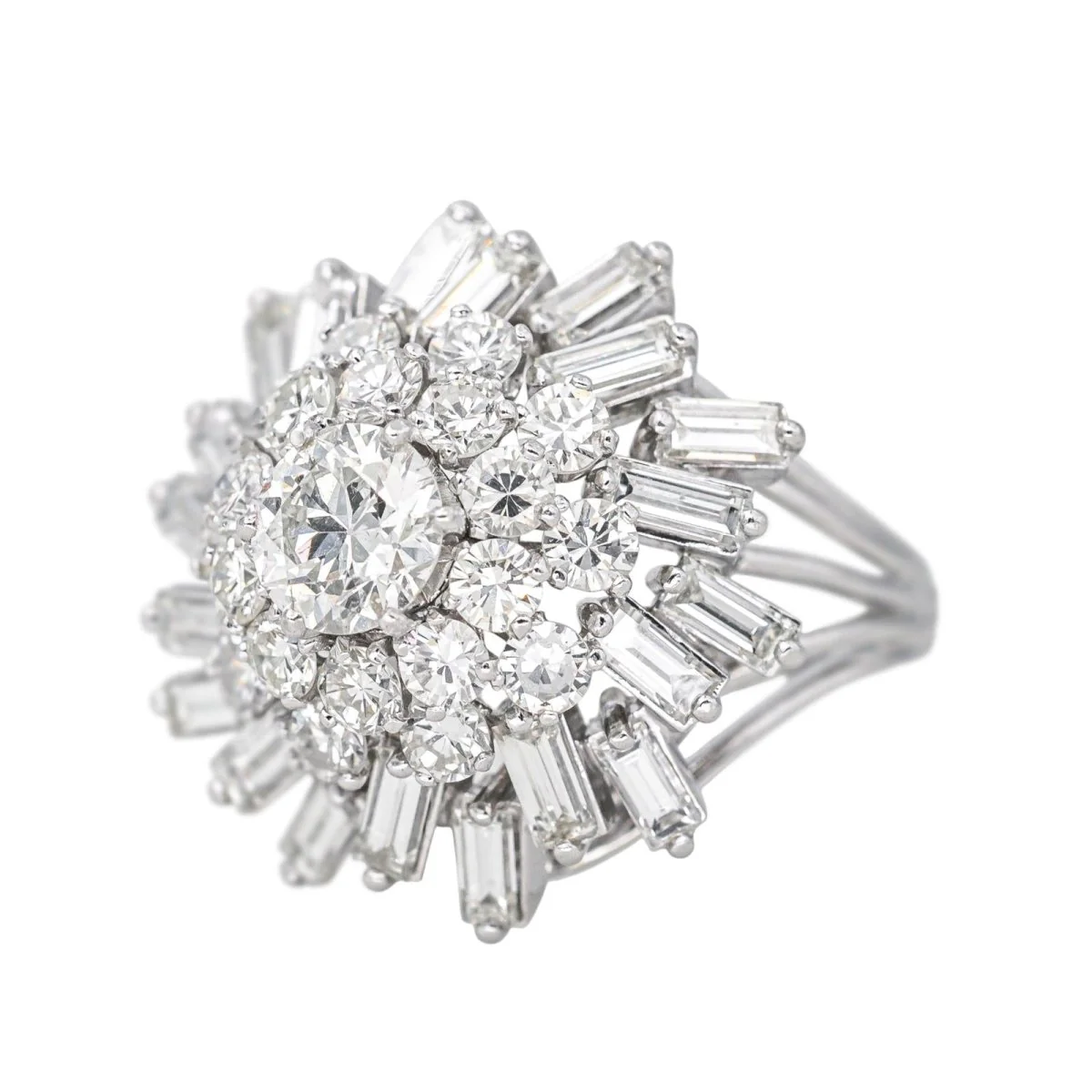 Ring Cocktail in paltinium and diamonds - Image 3