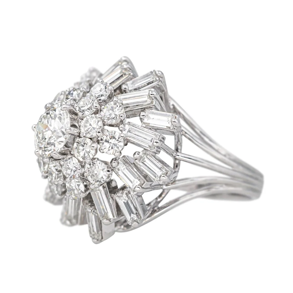 Ring Cocktail in paltinium and diamonds - Image 4