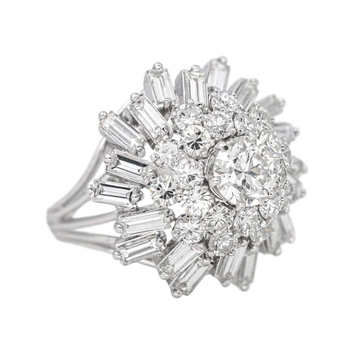Ring Cocktail in paltinium and diamonds - Image 6