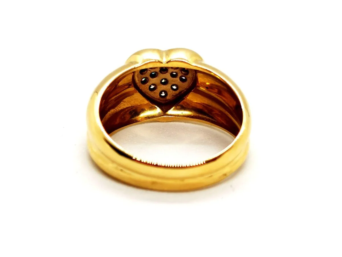 Heart Ring Yellow Gold Diamond - Image 3