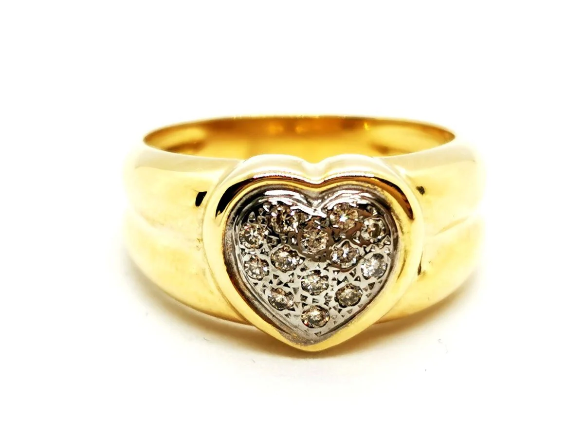 Heart Ring Yellow Gold Diamond - Image 6