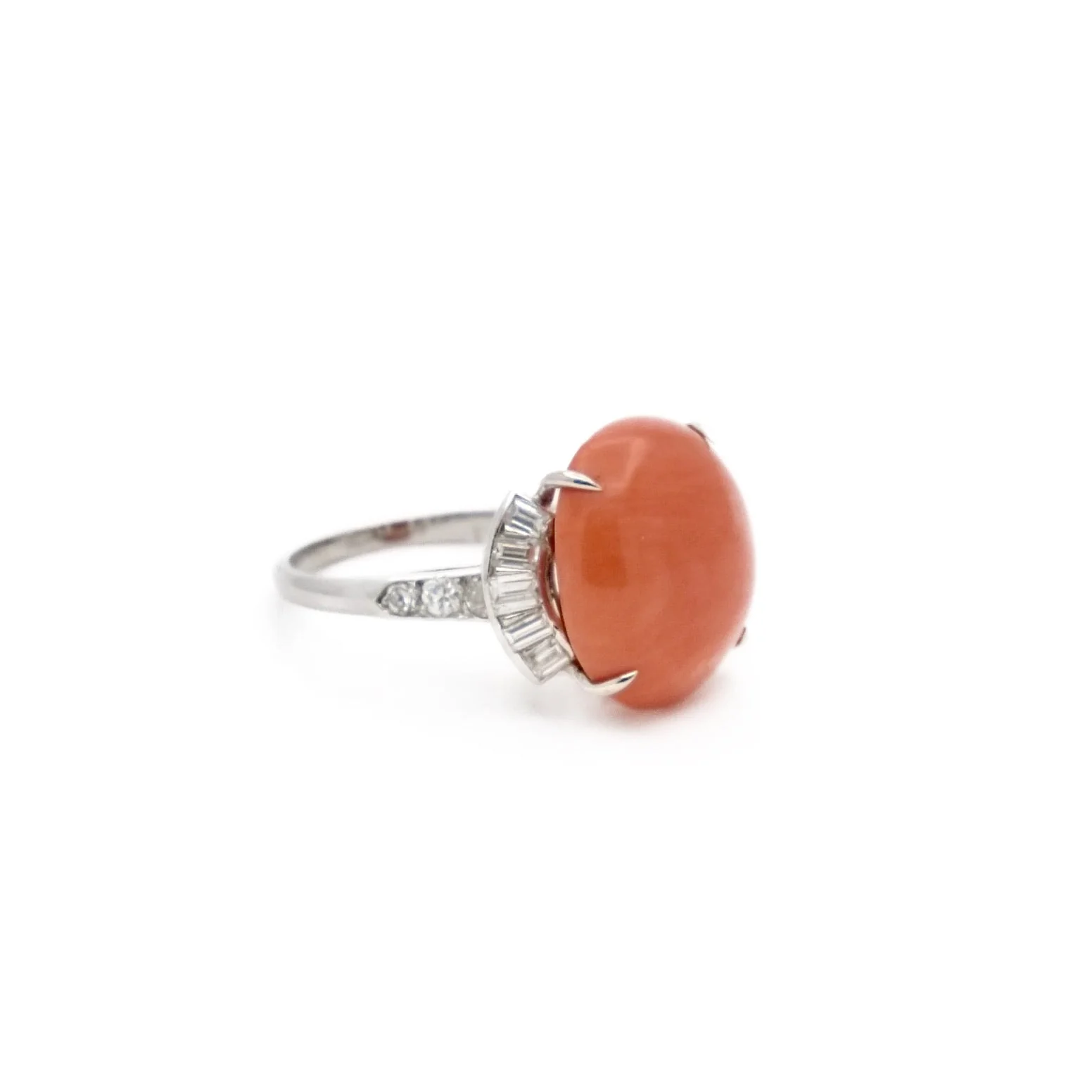 Ring in paltinium and coral - Image 4