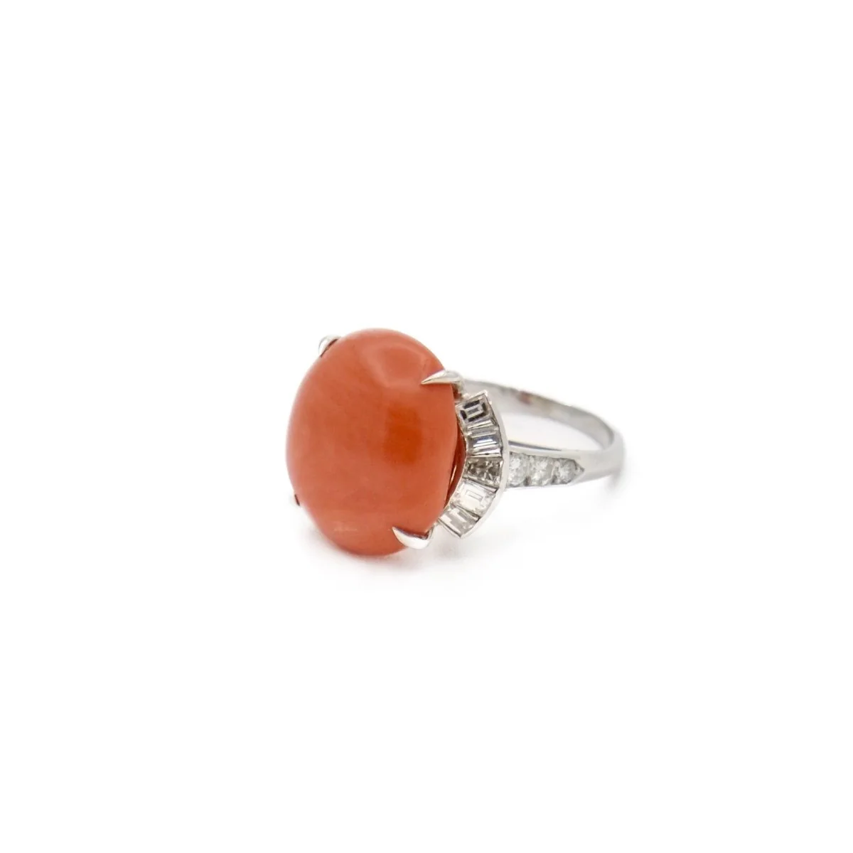 Ring coral, paltinium and diamonds - Image 3