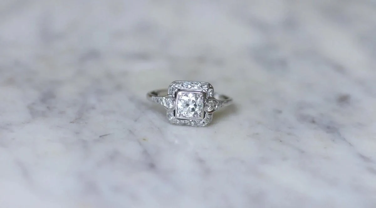 Art Deco Square Diamond Ring 1.45 Cts - Image 5