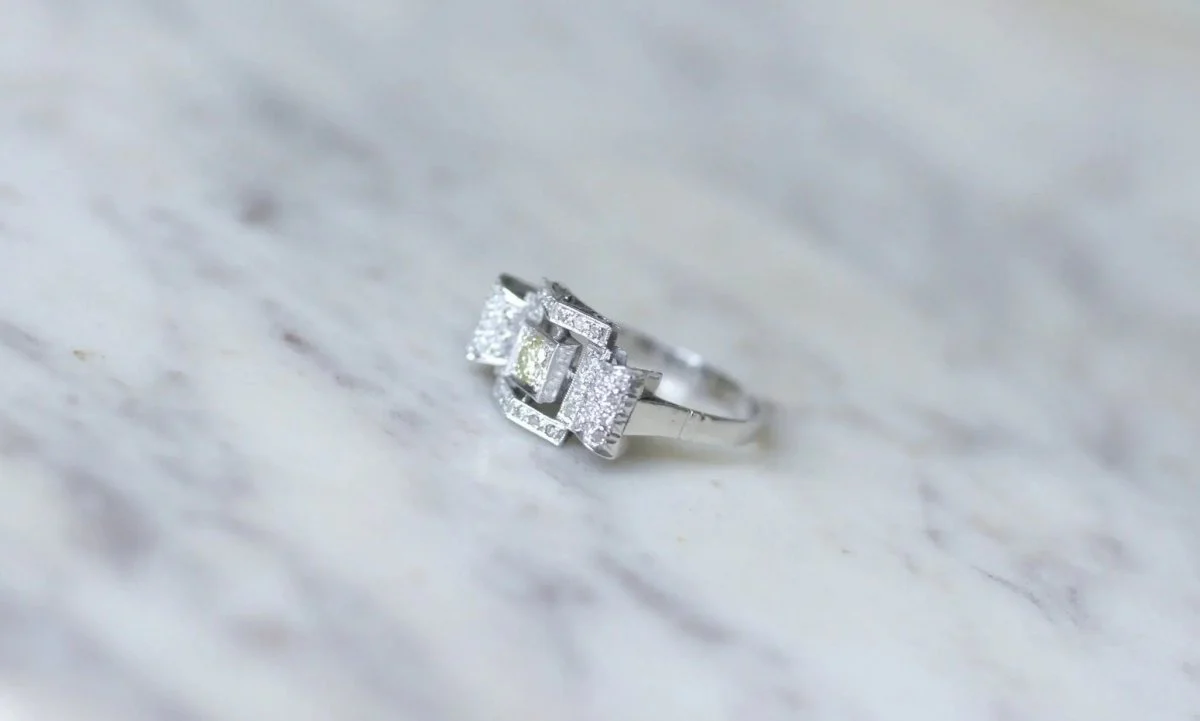 Geometric ring in platinum and diamond - Image 3