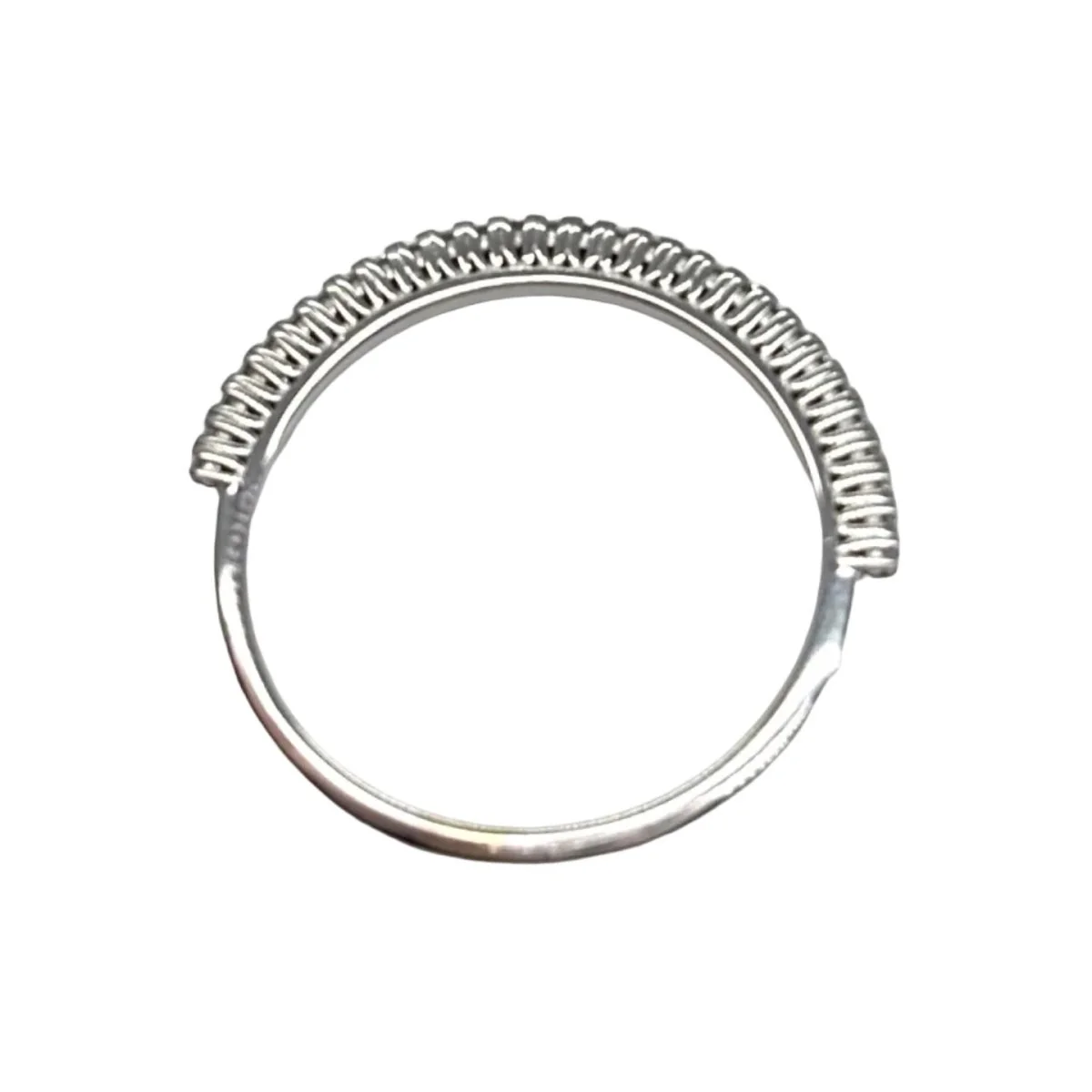 White Gold Half-Wedding Band with Diamonds - Image 4