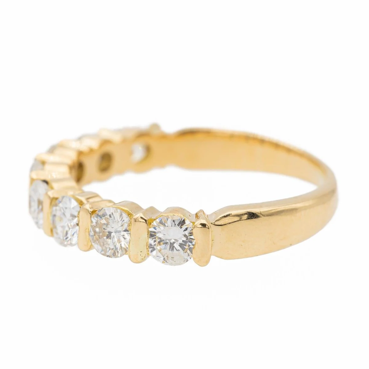 Half wedding ring in yellow gold and diamonds - Image 3