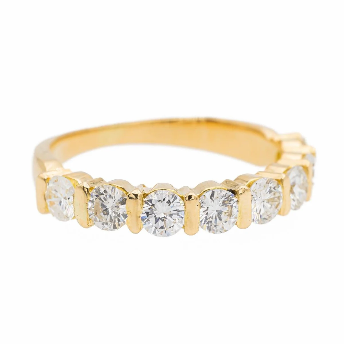 Half wedding ring in yellow gold and diamonds - Image 6