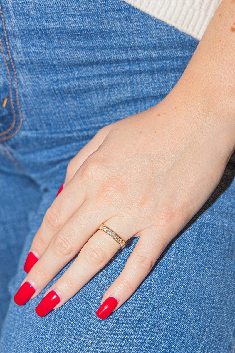 Half Alliance Ring in Yellow Gold and Diamond - Image 2