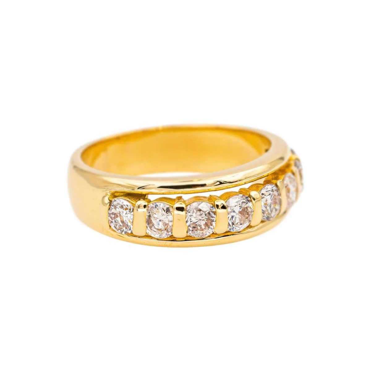 Half wedding band ring Yellow gold Diamond - Image 6