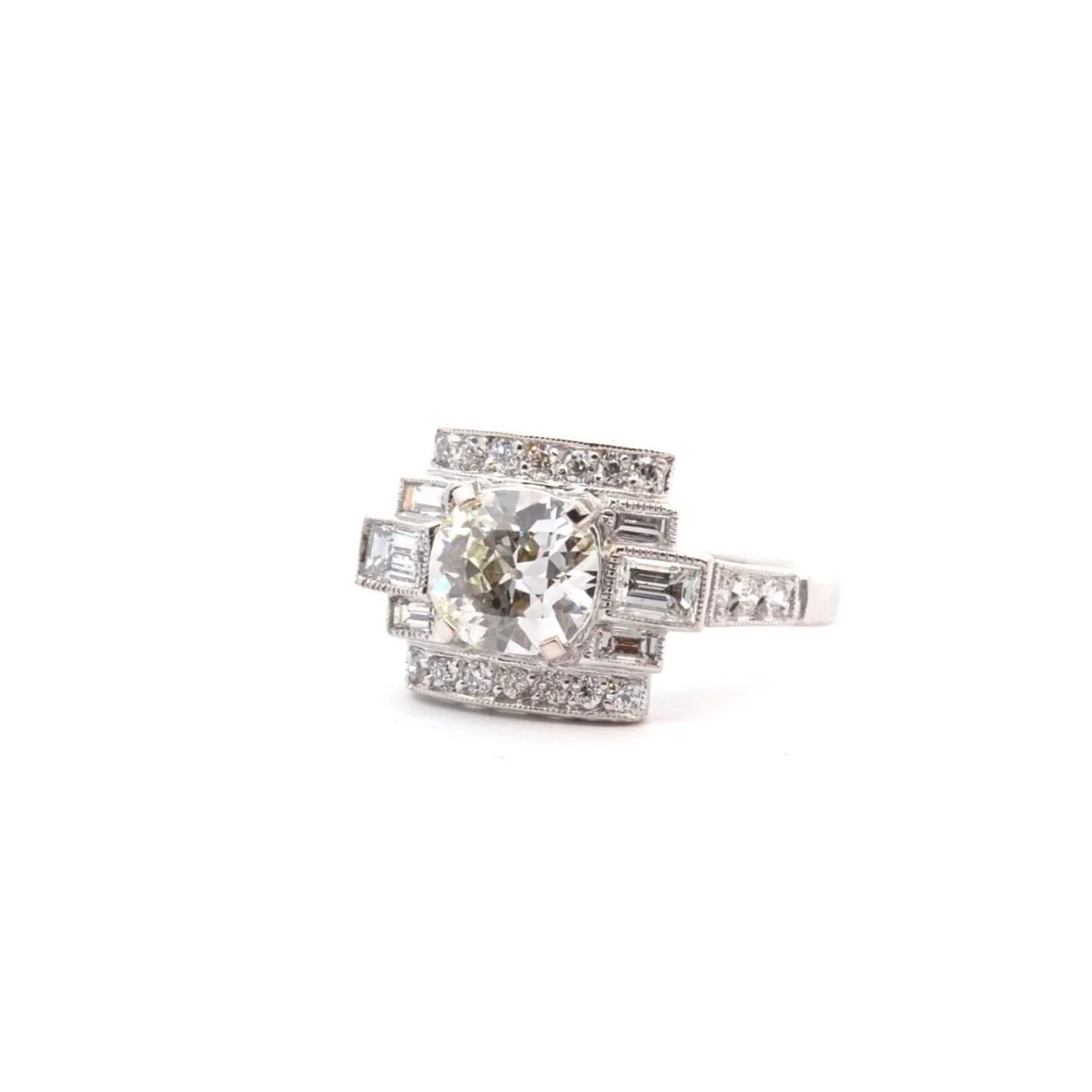 Platinum and diamond ring