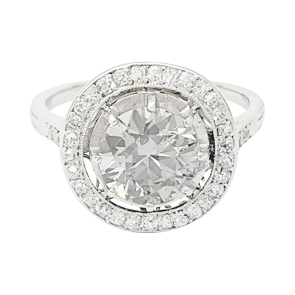 1.77 ct diamond ring with entourage, platinum