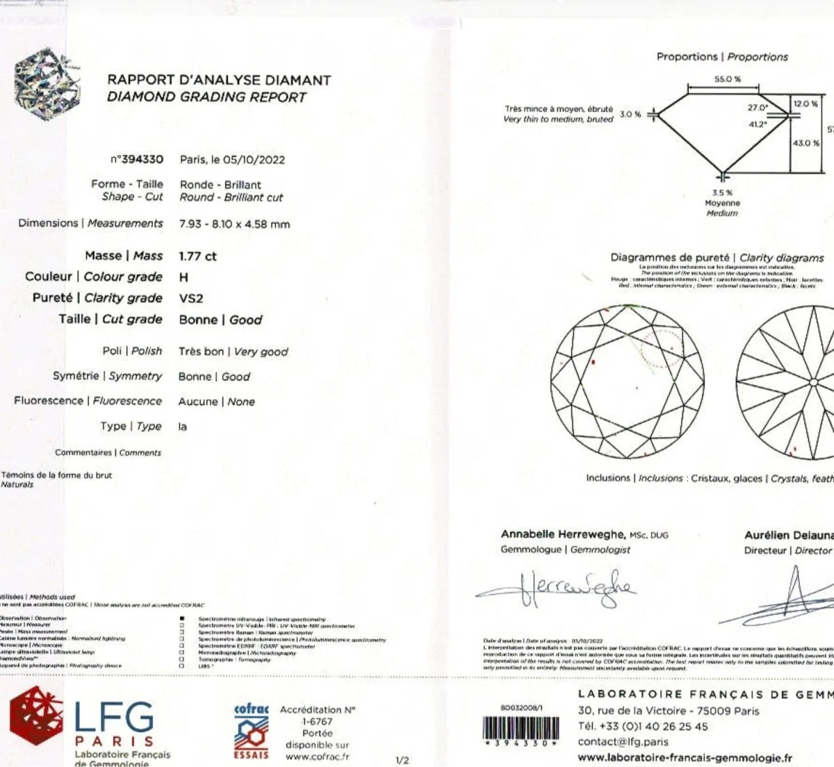 1.77 ct diamond ring with entourage, platinum - Image 2