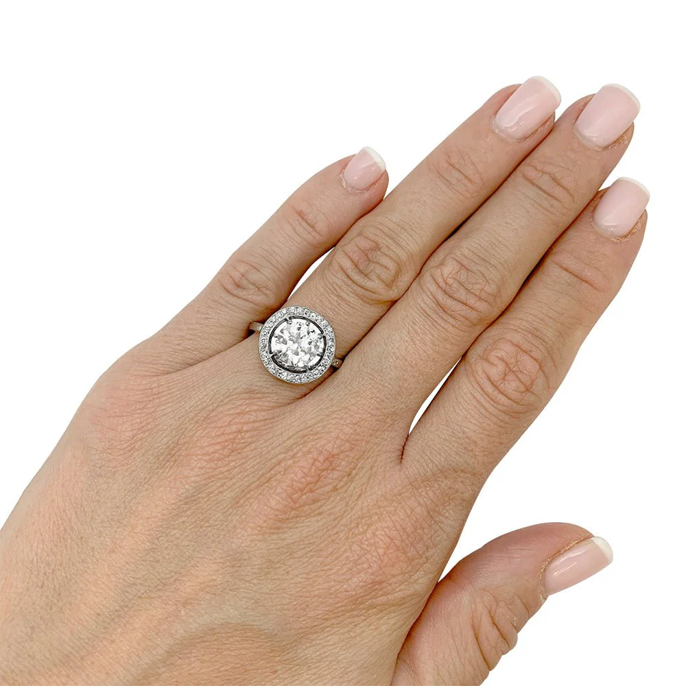 1.77 ct diamond ring with entourage, platinum - Image 3