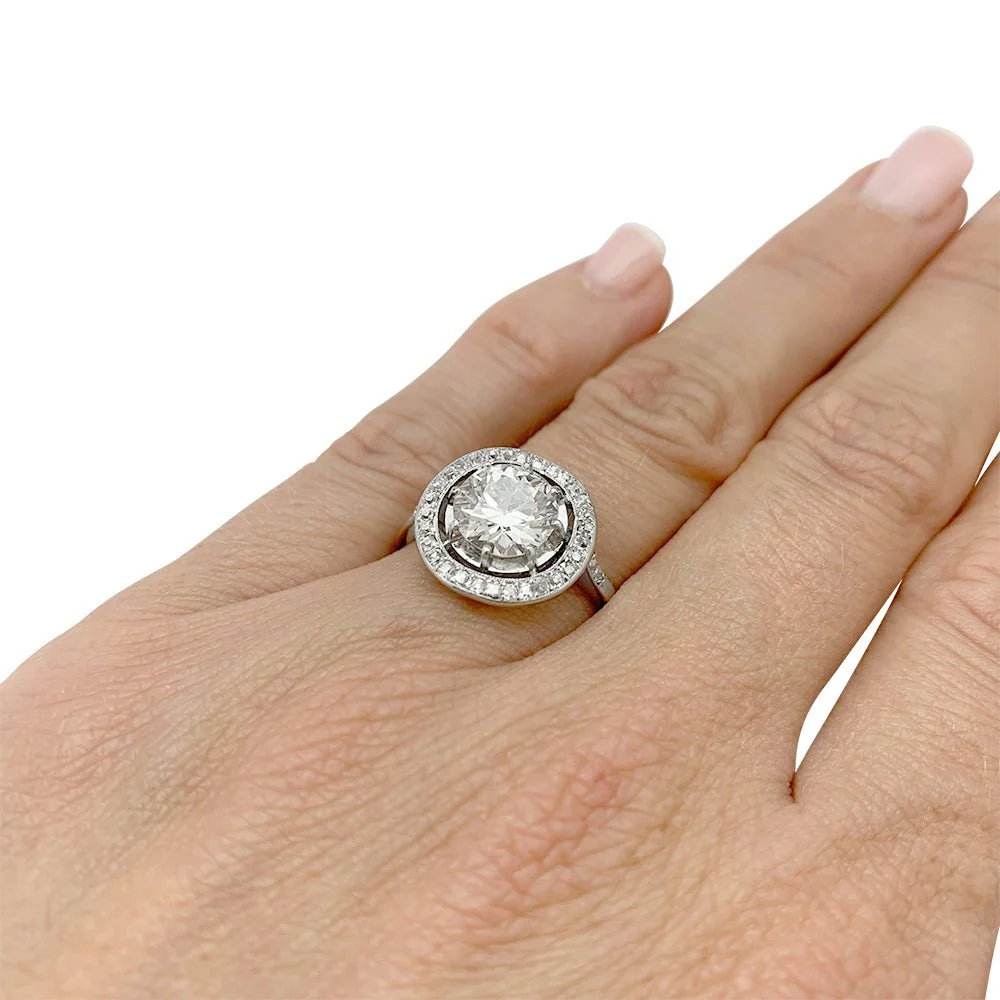 1.77 ct diamond ring with entourage, platinum - Image 4
