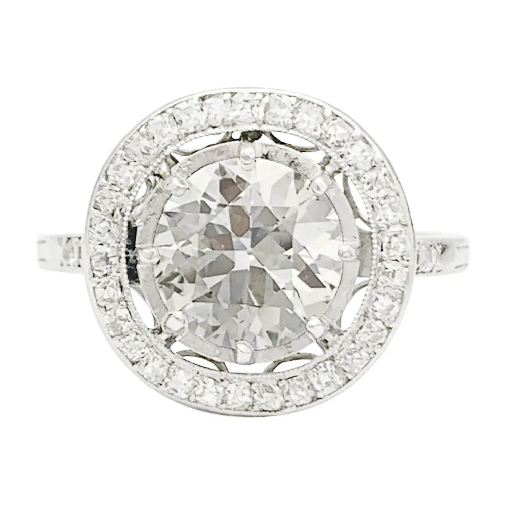1.77 ct diamond ring with entourage, platinum - Image 9