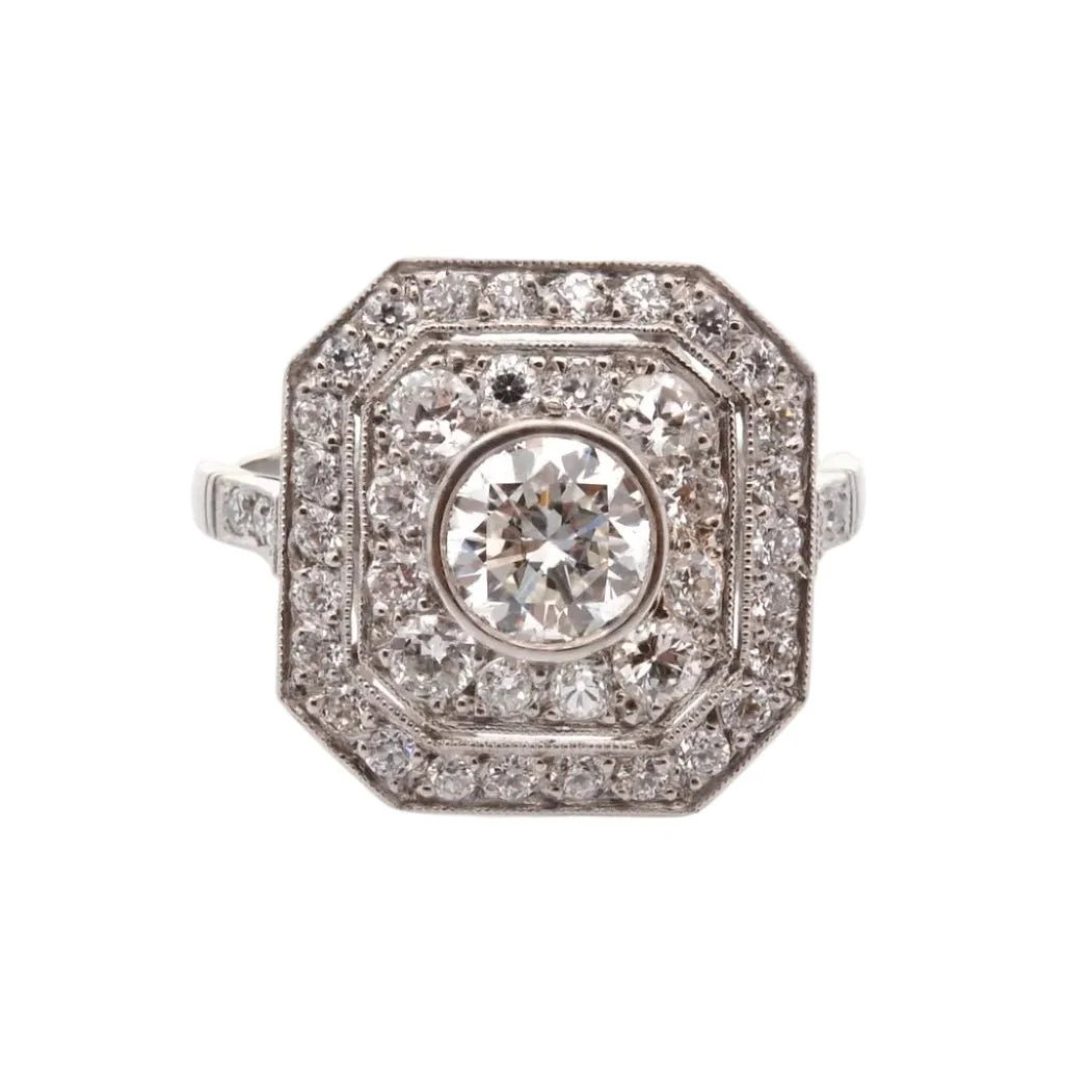 Platinum and diamond surround ring