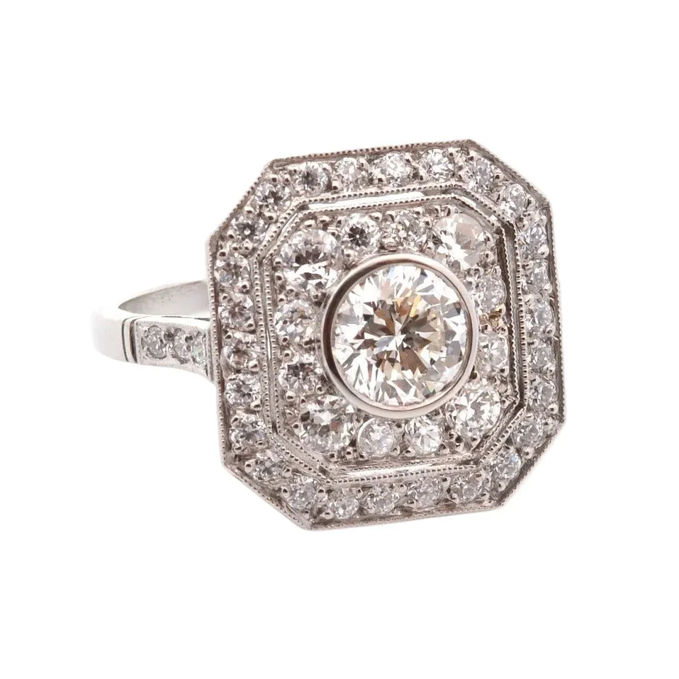 Platinum and diamond surround ring - Image 4