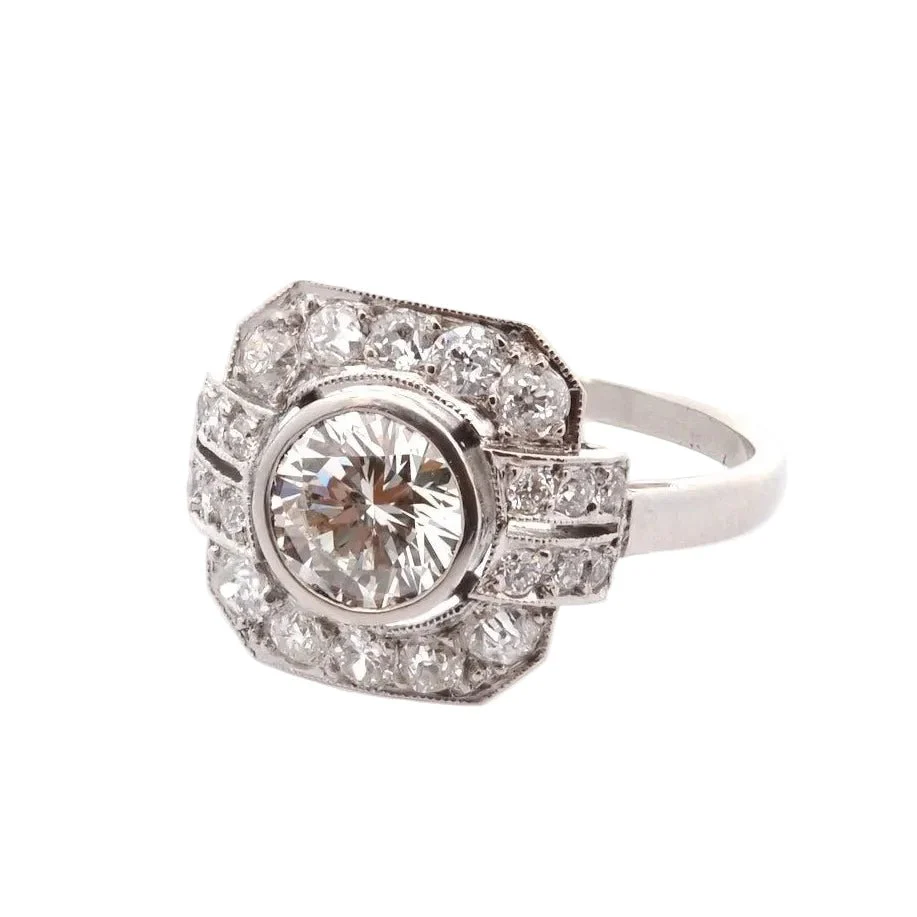Platinum and Diamond Pompadour Ring - Image 2