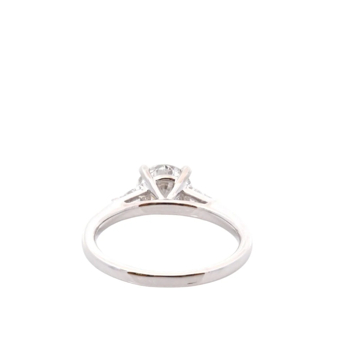 Solitaire ring in platinum and diamonds - Image 3