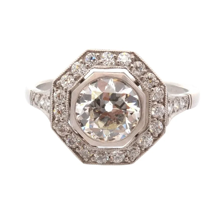 Entourage ring in white gold, platinum and diamonds