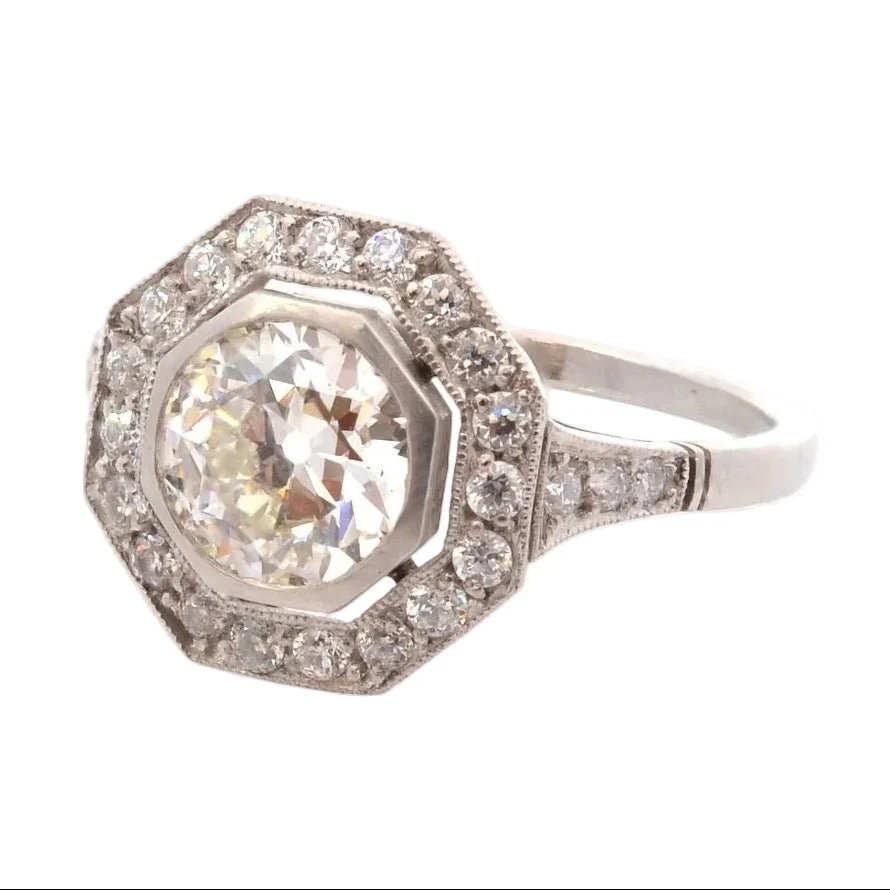 Entourage ring in white gold, platinum and diamonds - Image 2