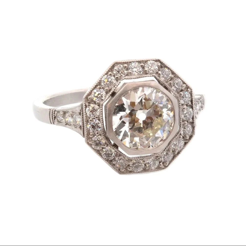 Entourage ring in white gold, platinum and diamonds - Image 4